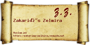 Zakariás Zelmira névjegykártya